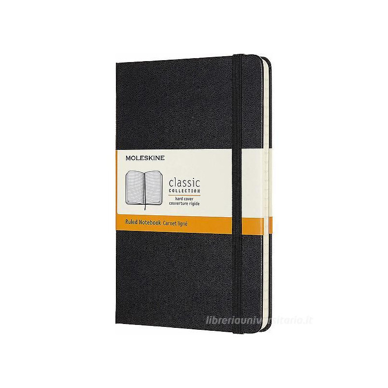 Moleskine - Taccuino Classic a righe nero - Medium copertina rigida