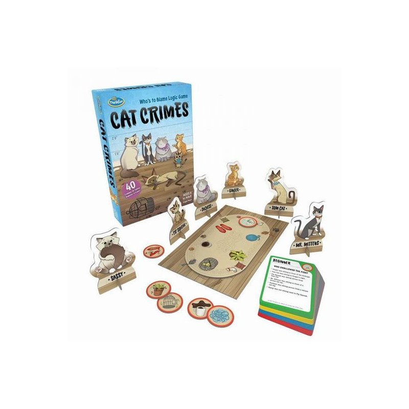 ThinkFun - Cat Crimes, 40 Crimini Felini da Risolvere